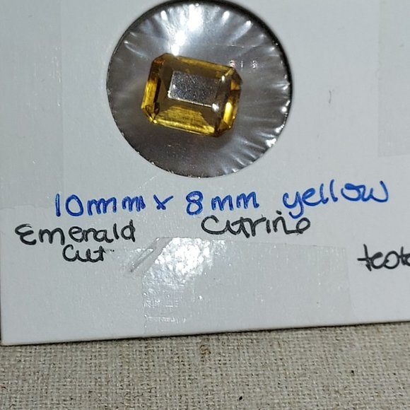 10mm x 8mm Yellow square Emerald Cut Citrine Loose Gem - Picture 6 of 6
